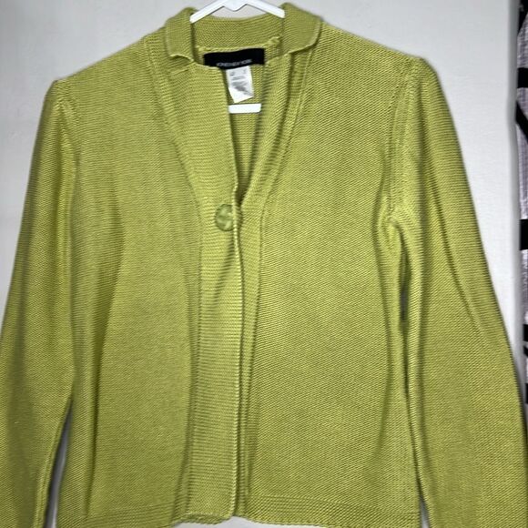 Jones New York Women's Knitted Apple Green Cardigan Small - Picture 2 of 11